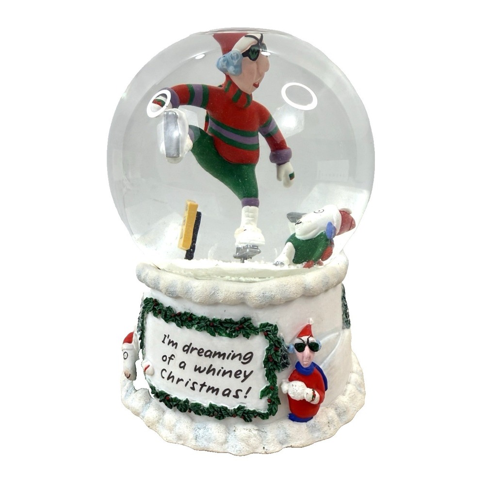 Hallmark‎ Maxine Revolving Snow Globe Dreaming of Whiney Christmas Ice Skating